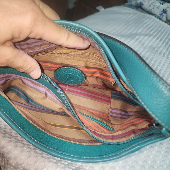 EITENNE AIGNER VINTAGE EUC TEAL LEATHER HOBO BAG - Picture 5 of 6